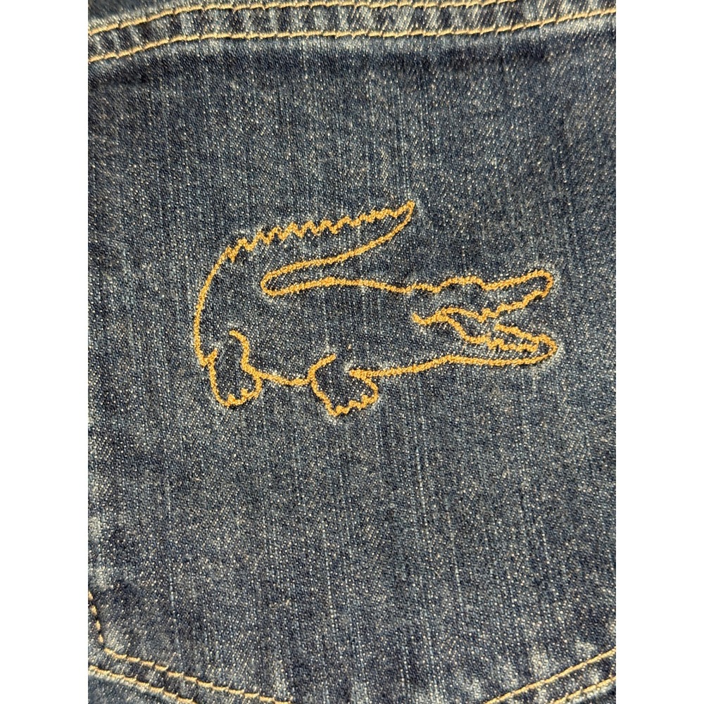 Lacoste Womens Bootcut Flare Jeans Medium Wash Croc Logo Size 32 F 4712 - Picture 7 of 10
